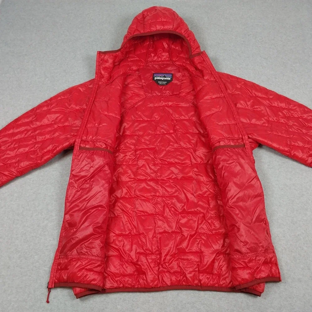 Patagonia Jacket Mens Medium Fire Red Micro Puff Hoody 84030 Insulated Puffer